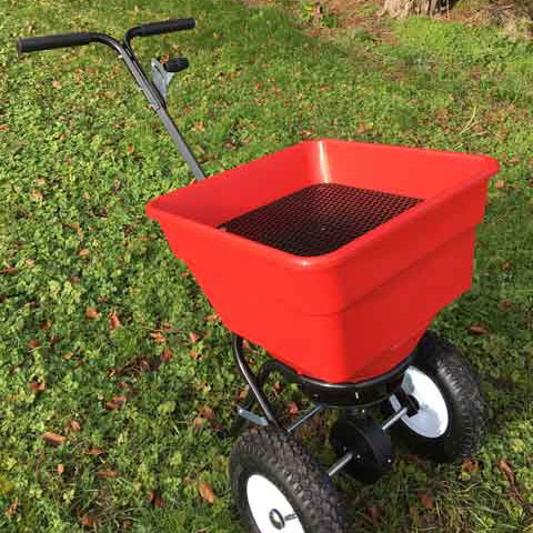 Grass seed and fertiliser spreaders